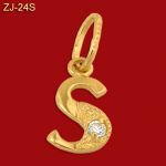 Złota zawieszka literka z cyrkonią "S" ZJ-24