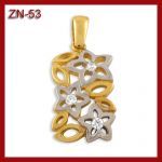 Złota zawieszka - kwiatki z cyrkoniami ZN-53